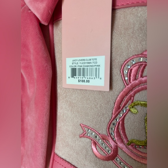 Viral Juicy pink lovers club y2k daydreamer tote bag terrycloth exclusive HTF - Picture 4 of 8